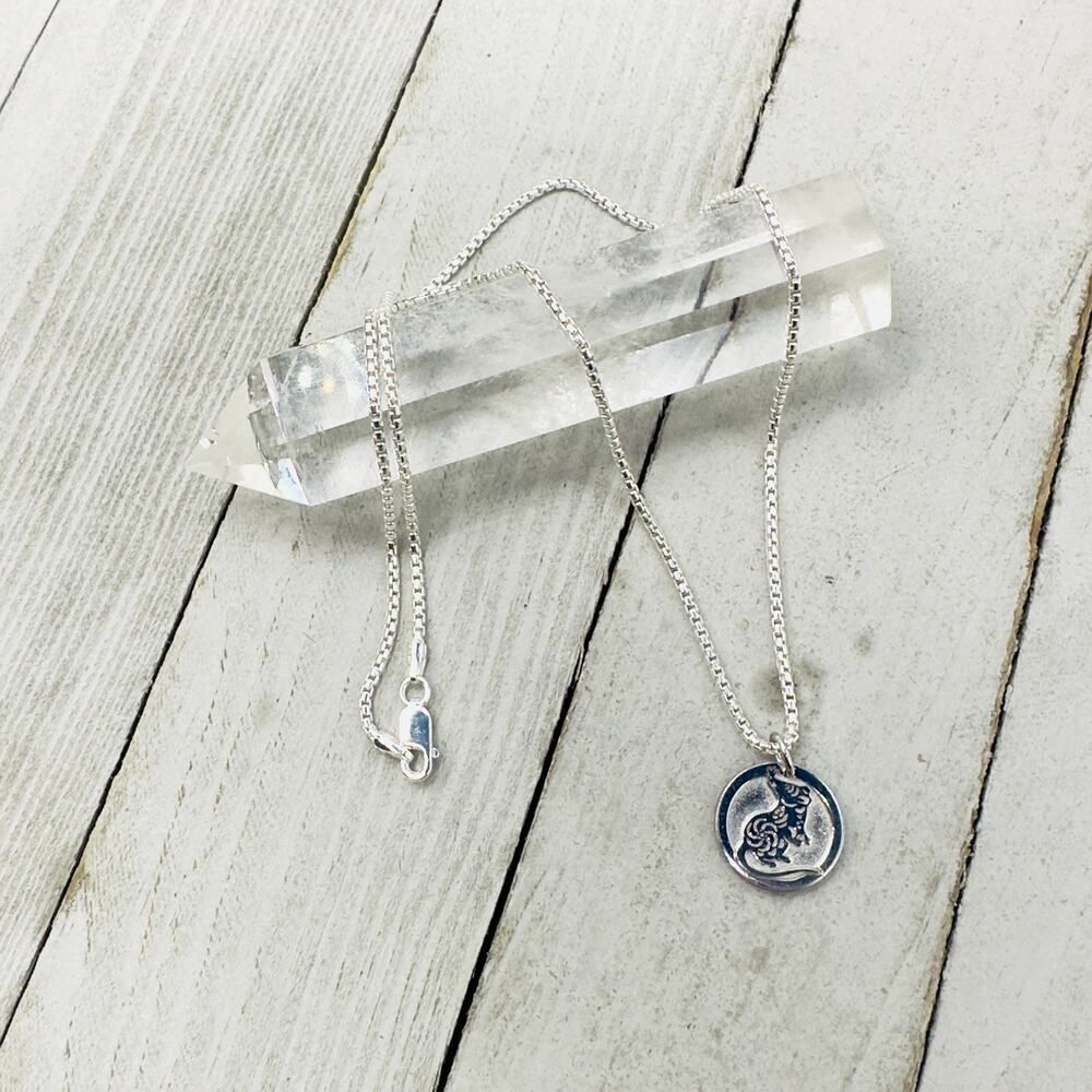 Chinese Zodiac Year of The Rat Pendant Necklace Sterling Silver